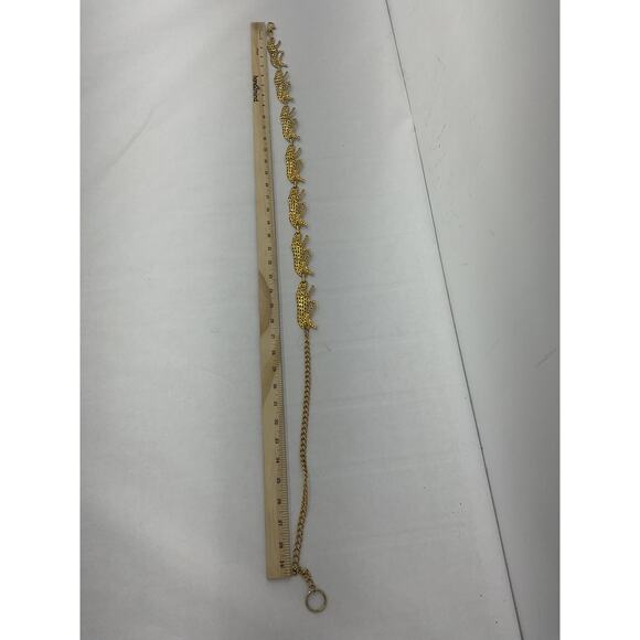 VTG 1997 NI Gold Tone Leopard Jungle Cat Chain Link Fashion Belt Womens - Picture 4 of 8